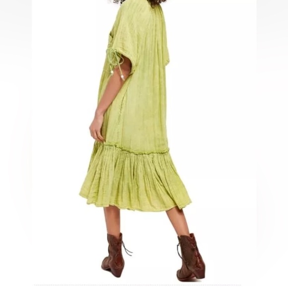 Free People Maya Midi Shirt Dress Faded Green Size XS - Picture 3 of 10